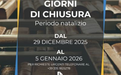 GIORNI DI CHIUSURA FESTIVITA’ NATALIZIE